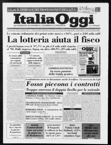 Italia oggi : quotidiano di economia finanza e politica